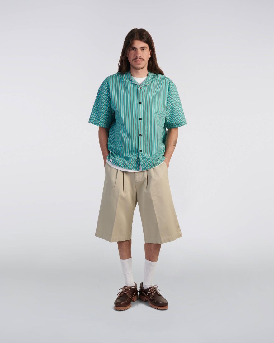 EDWIN Saga Shirt SS Green / White