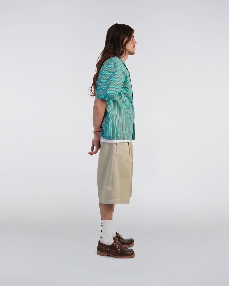 EDWIN Saga Shirt SS Green / White