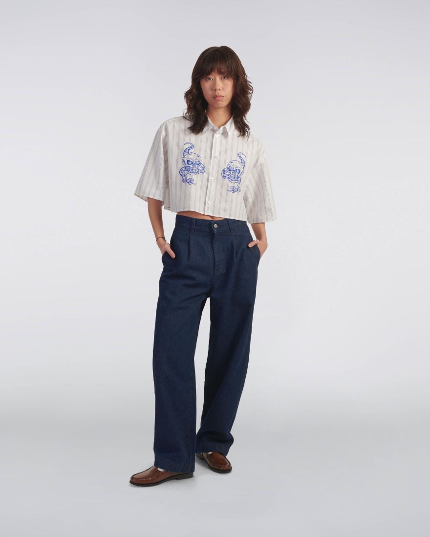 EDWIN W' Alix Shirt SS Grey / White