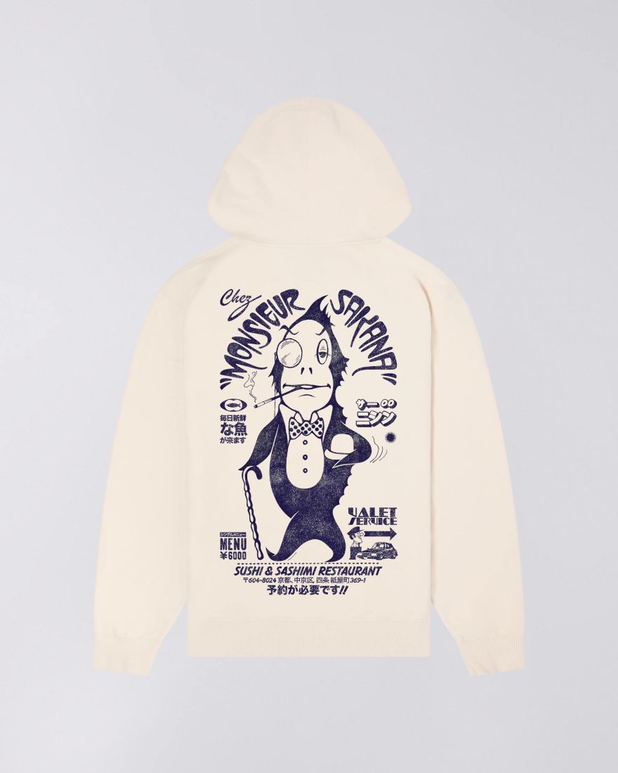 EDWIN Monsieur Sakana Hoodie Sweat  Whisper White