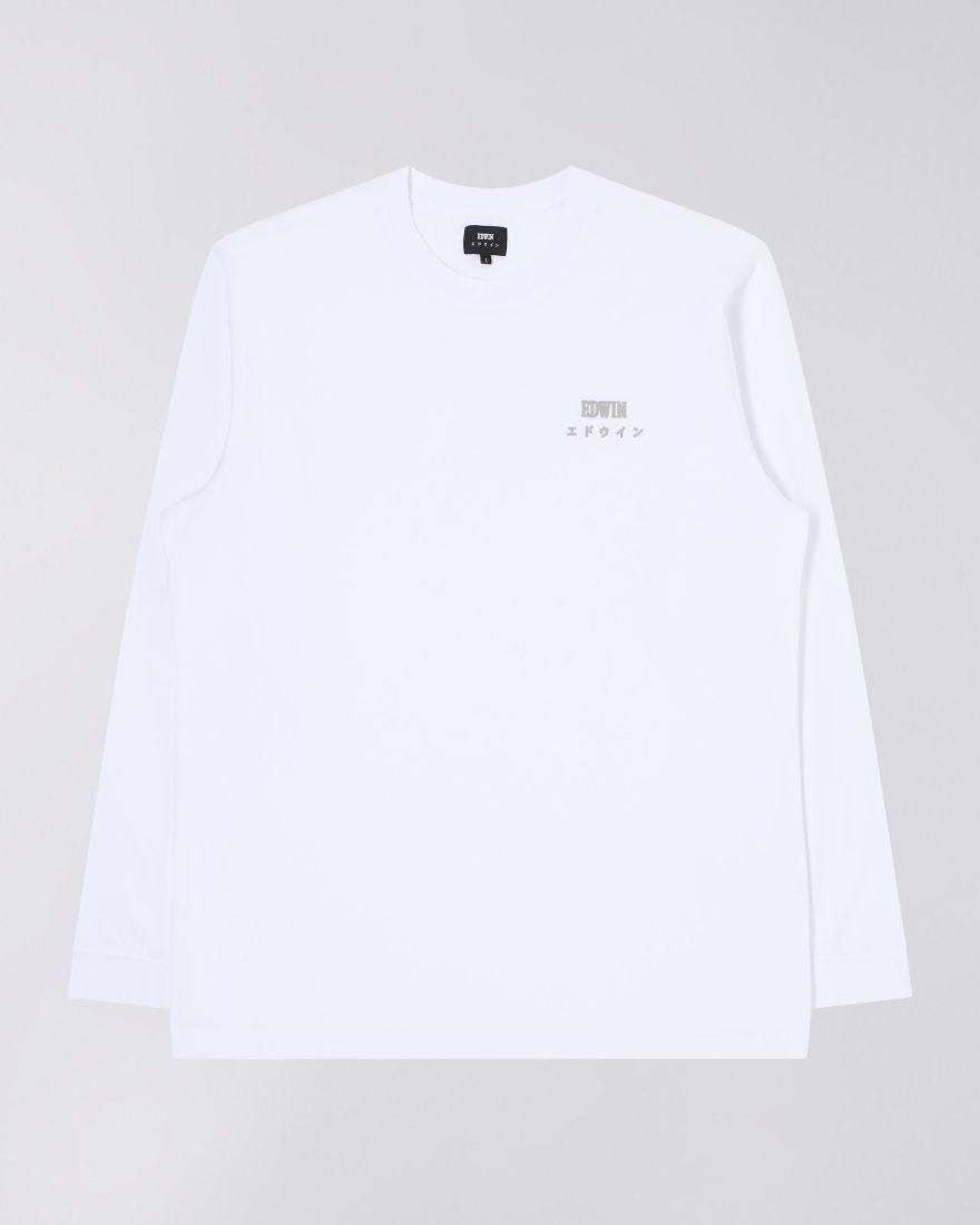EDWIN Logo Chest T-Shirt LS - White