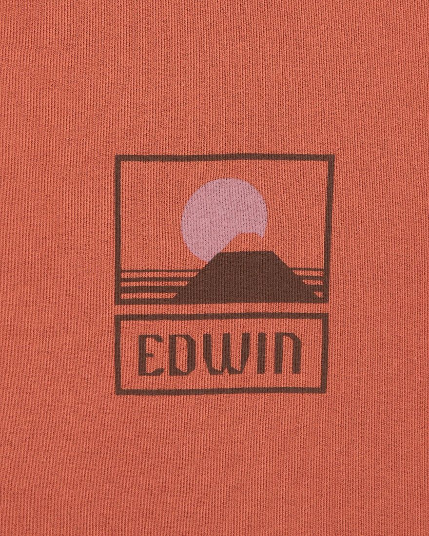 EDWIN Sunset on MT Fuji Hoodie Sweat - Baked Clay