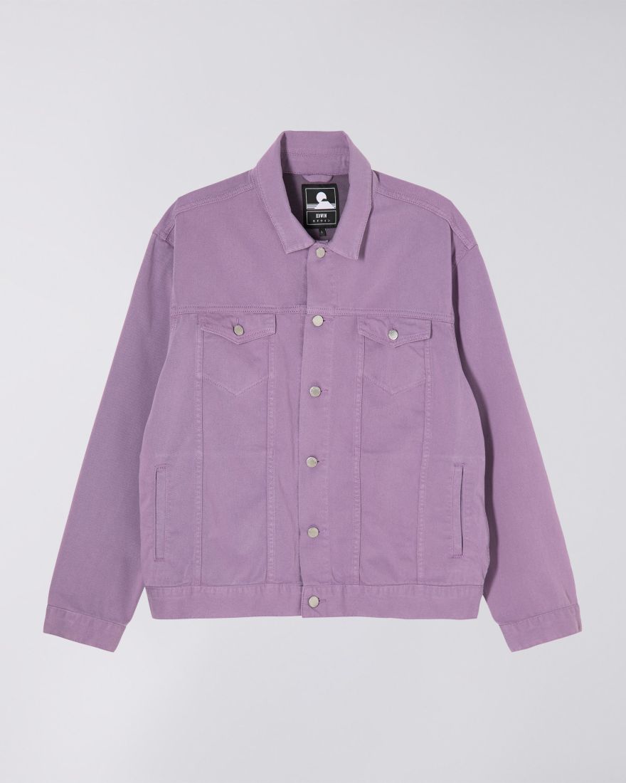 EDWIN Trucker Jacket Chinese Violet Garment Dyed Faded Out