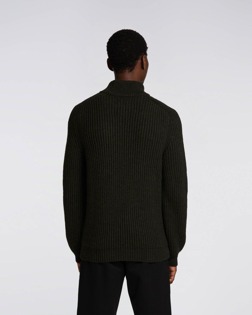 EDWIN Roni High Collar Sweater - Uniform Green