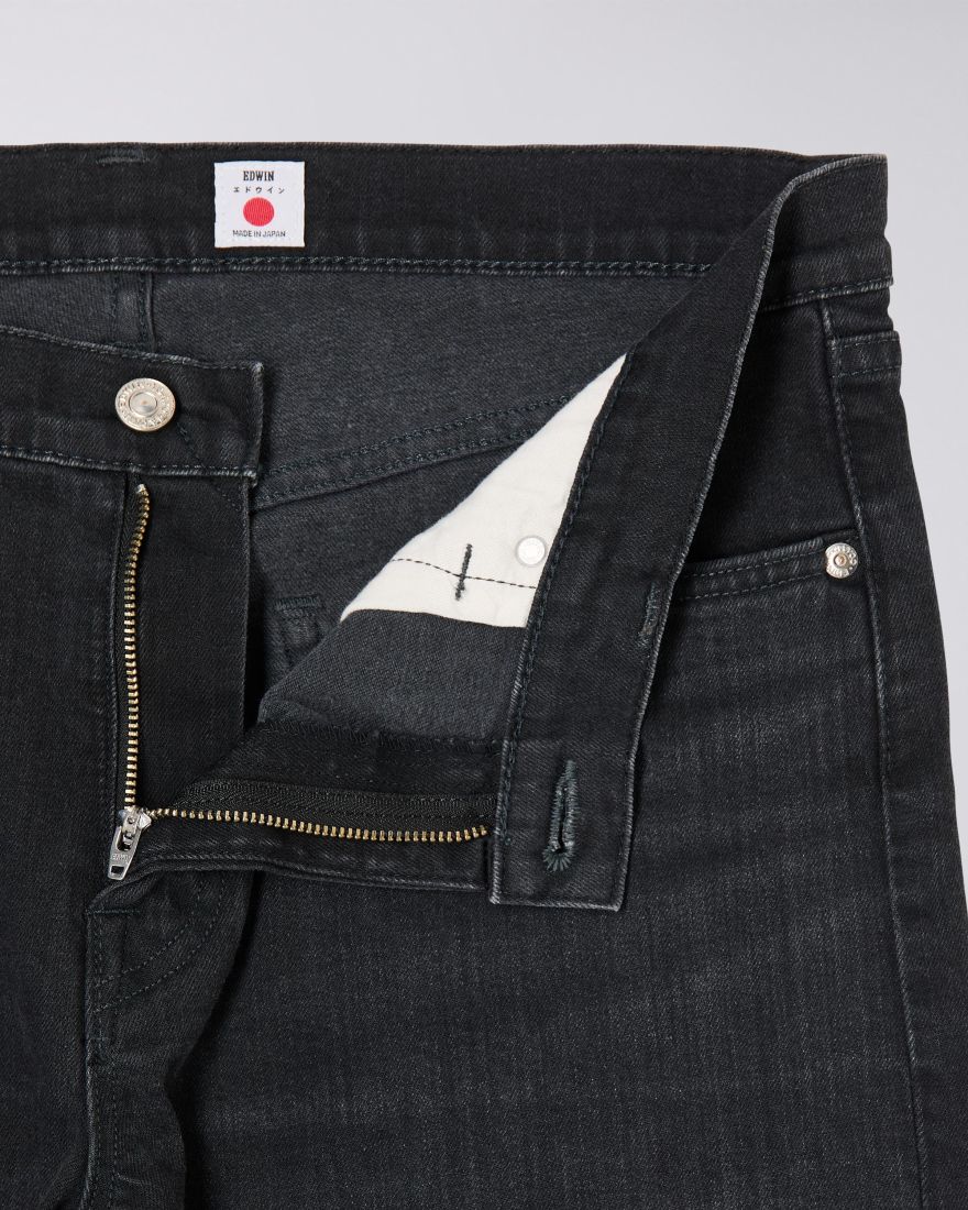 EDWIN Regular Tapered Jeans - Kaihara Black x Black Stretch Denim ...