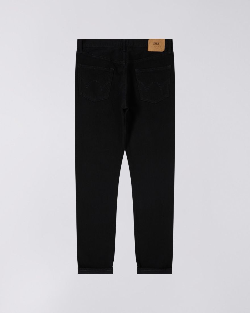 EDWIN Slim Tapered Jeans - Kaihara Purple x White Selvage - Black - rinsed