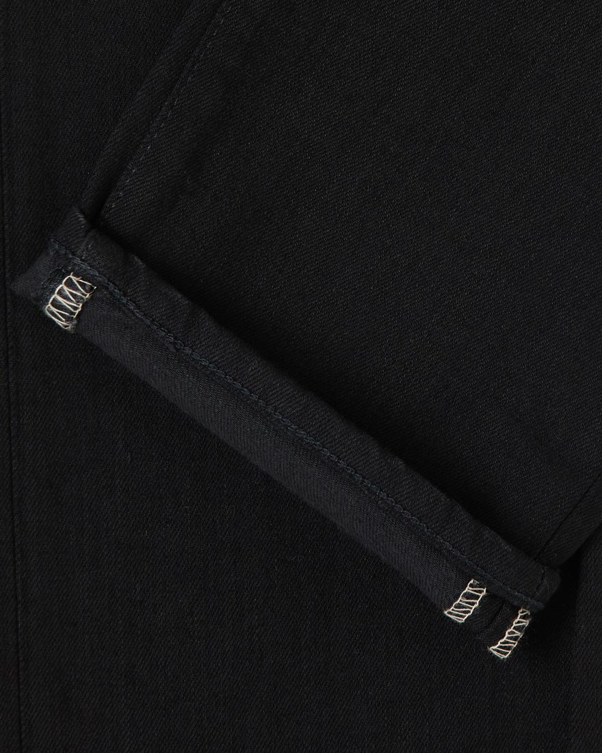 EDWIN Slim Tapered Jeans - Kaihara Black x Black Stretch Denim - Black ...