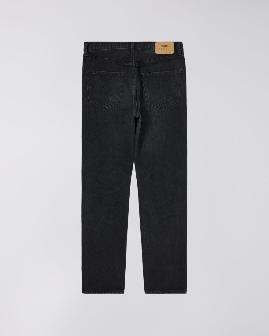 EDWIN Loose Straight Jeans - Kaihara Black x Black Stretch Denim ...