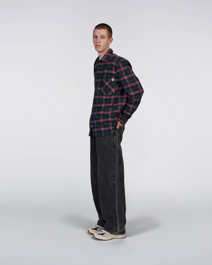 EDWIN Millenium Shirt LS Green / Purple / Red