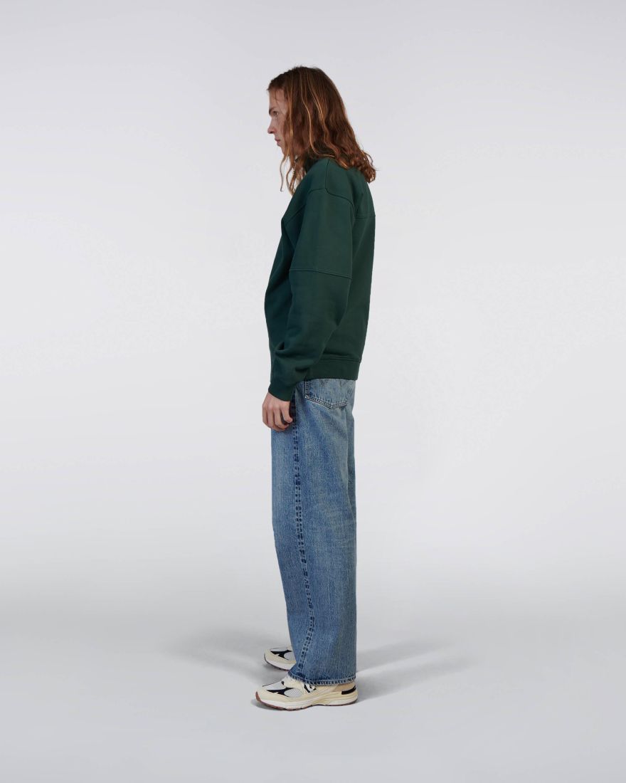 EDWIN Koji Half Zip Sweat Green Gables