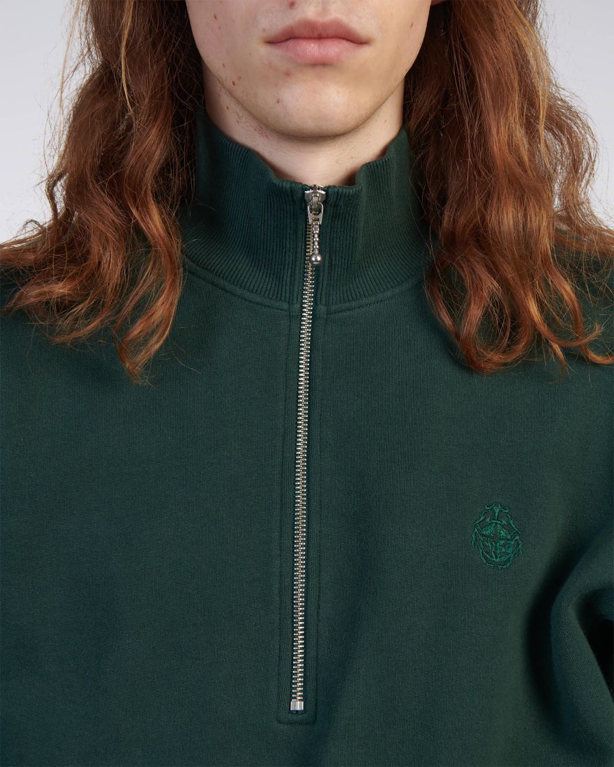 EDWIN Koji Half Zip Sweat Green Gables