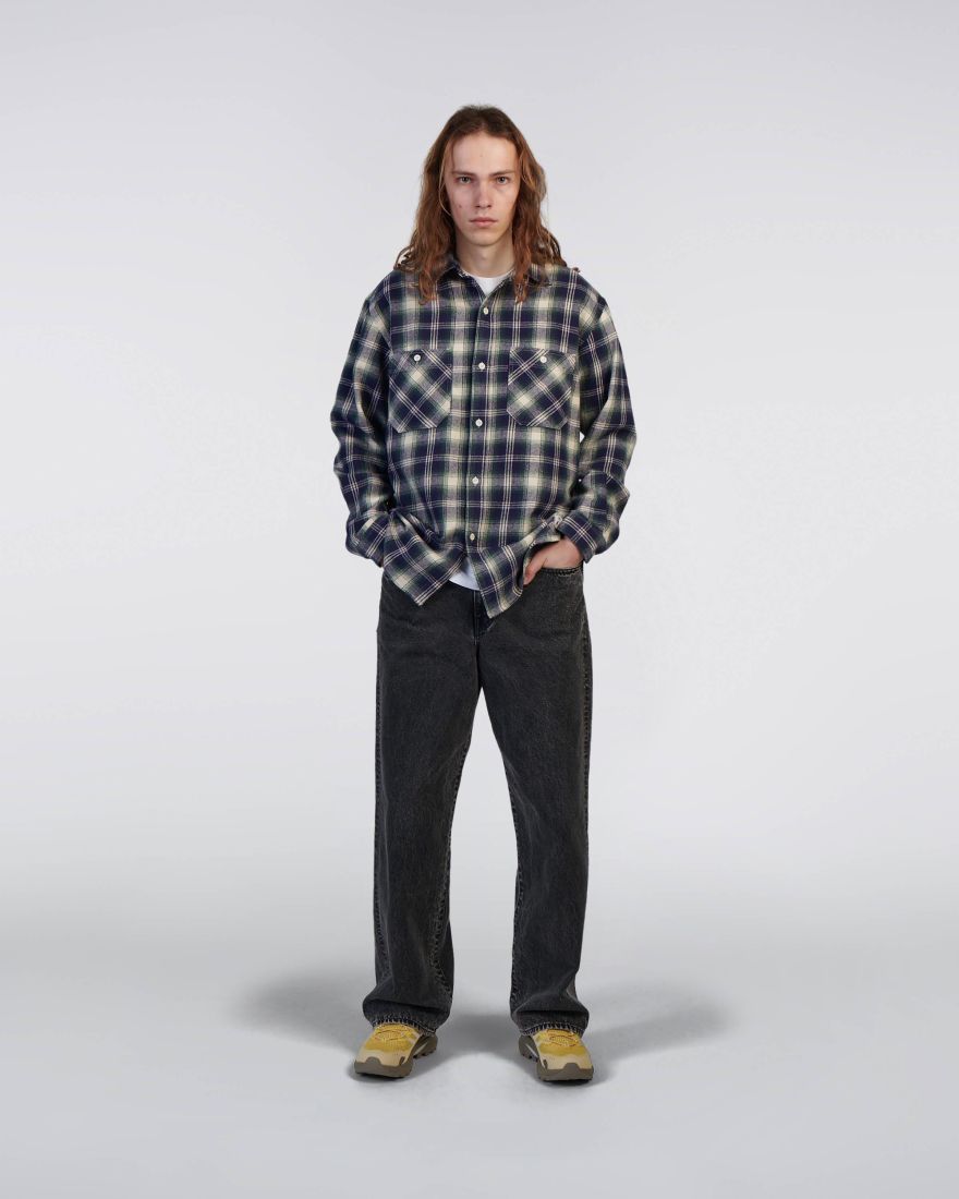 EDWIN Work Shirt LS Navy / Green
