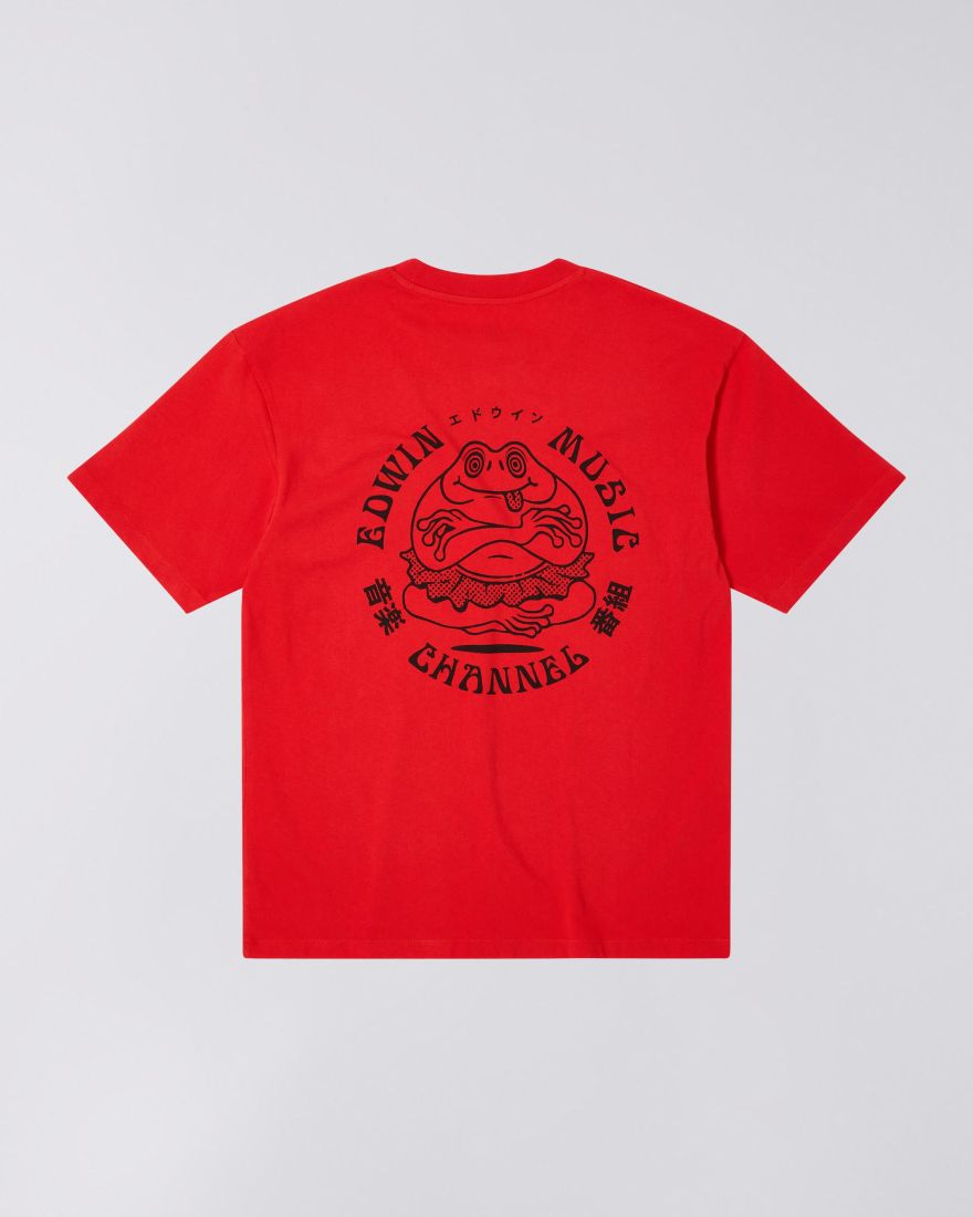 EDWIN Edwin Music Channel T-Shirt Fiery Red