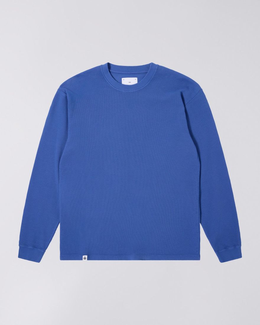 EDWIN Waffle Dizzy T-Shirt LS Deep Ultramarine