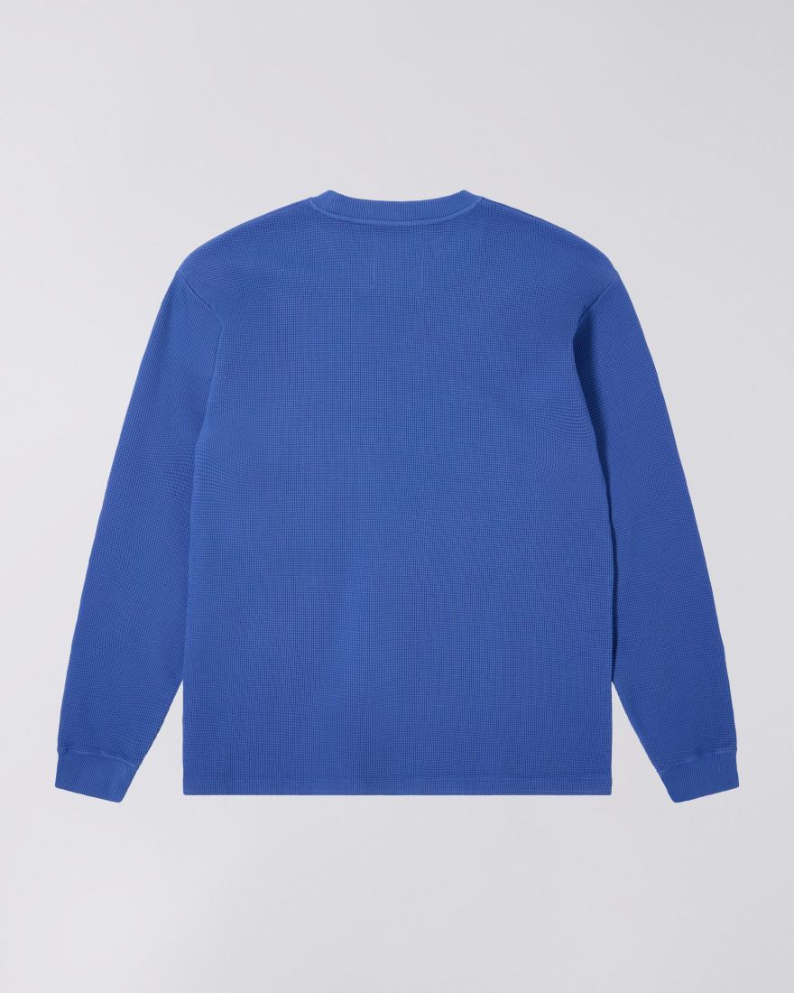 EDWIN Waffle Dizzy T-Shirt LS Deep Ultramarine