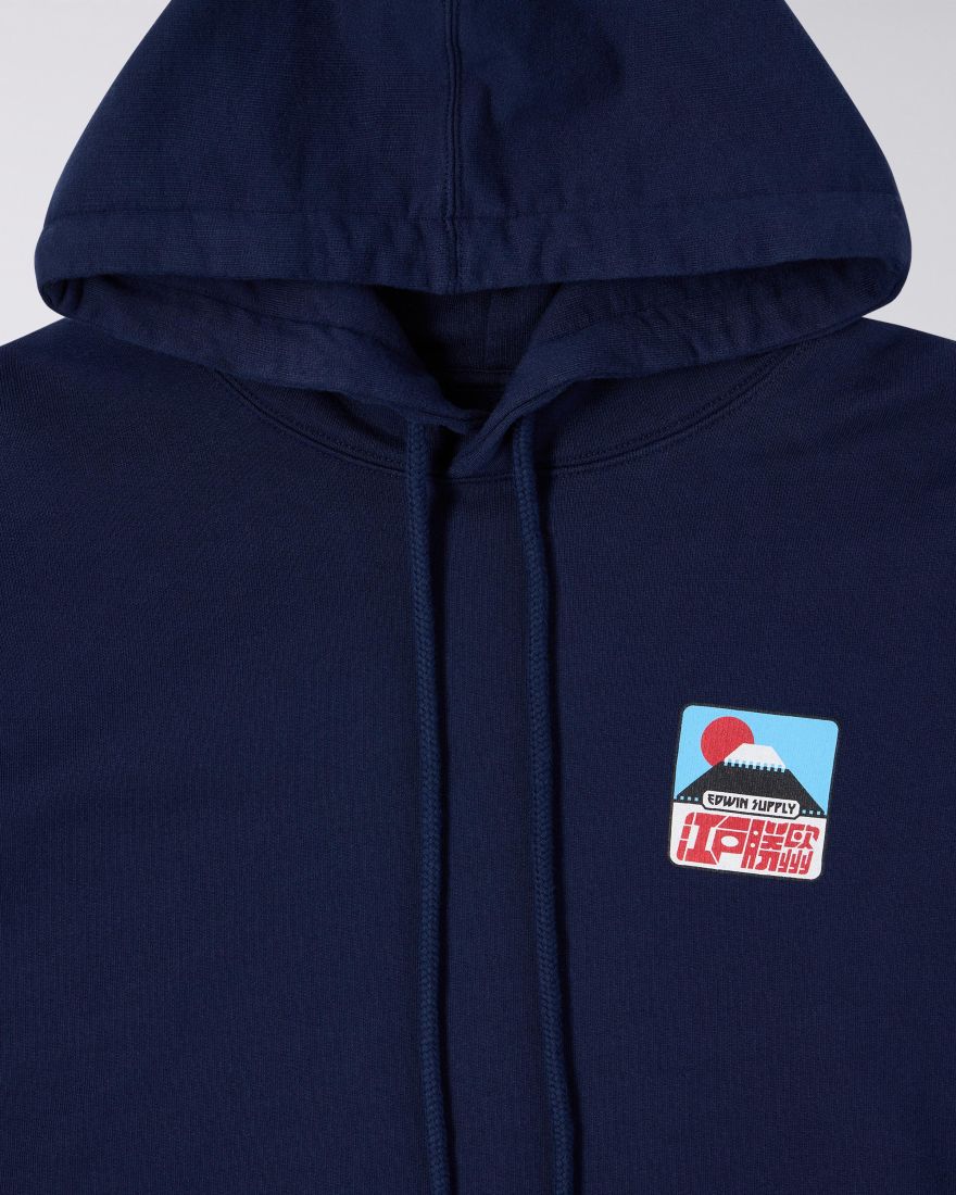 EDWIN Sunset On Fuji San Hoodie Sweat Maritime Blue