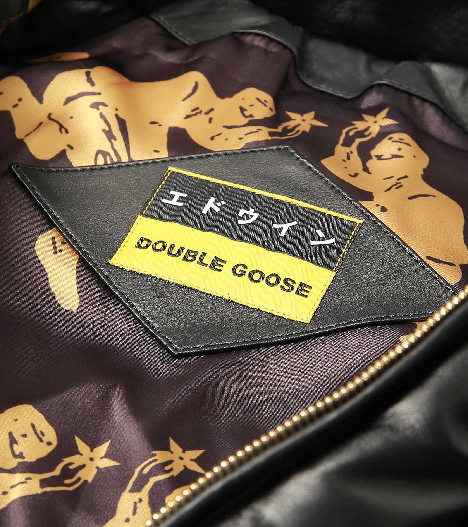 Double goose on sale down leather jackets