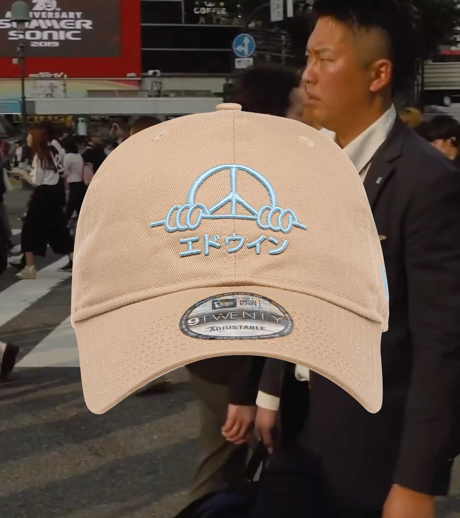 EDWIN Spring Summer 2024 New Era Collaboration Beige ZZZEN logo cap hat